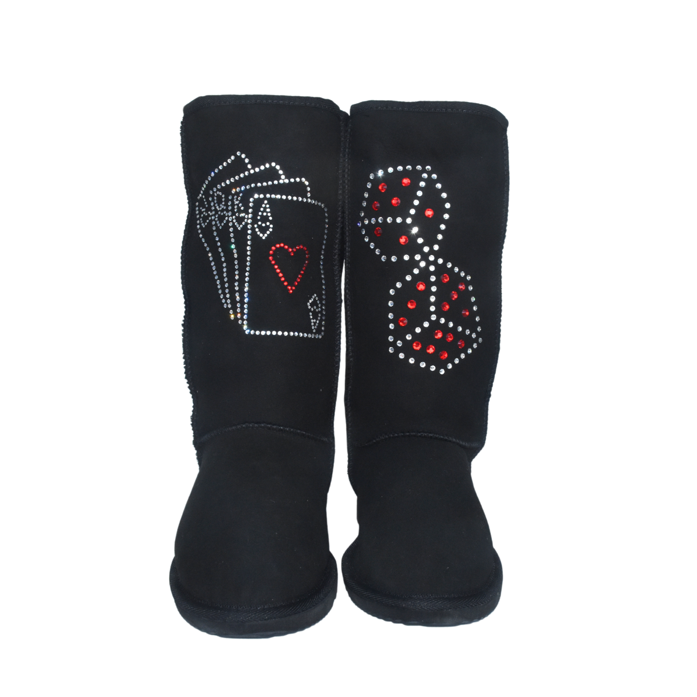 CLEARANCE CLASSIC TALL BOOTS (with Swarovski 'Dice & Cards' design) - AU WOMEN'S 7 | MEN'S 6