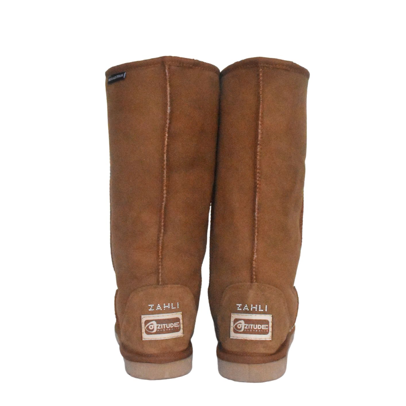 CLEARANCE CLASSIC TALL BOOTS CHESTNUT (with Swarovski 'A' design) - AU WOMEN'S 7 | MEN'S 6