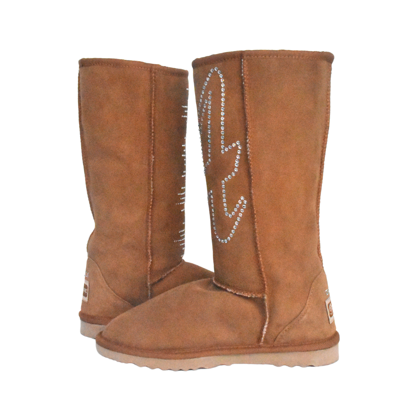 CLEARANCE CLASSIC TALL BOOTS CHESTNUT (with Swarovski 'A' design) - AU WOMEN'S 7 | MEN'S 6