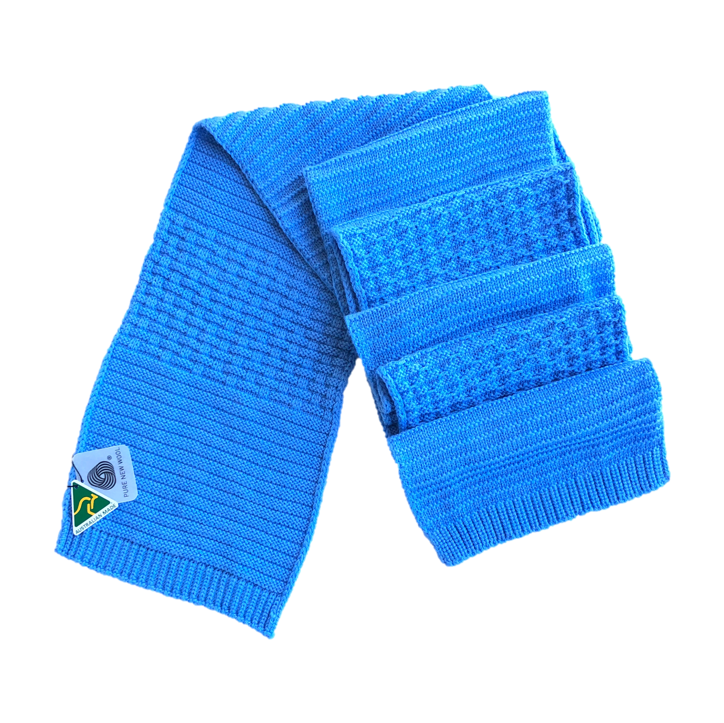 Blue Merino woolen scarf
