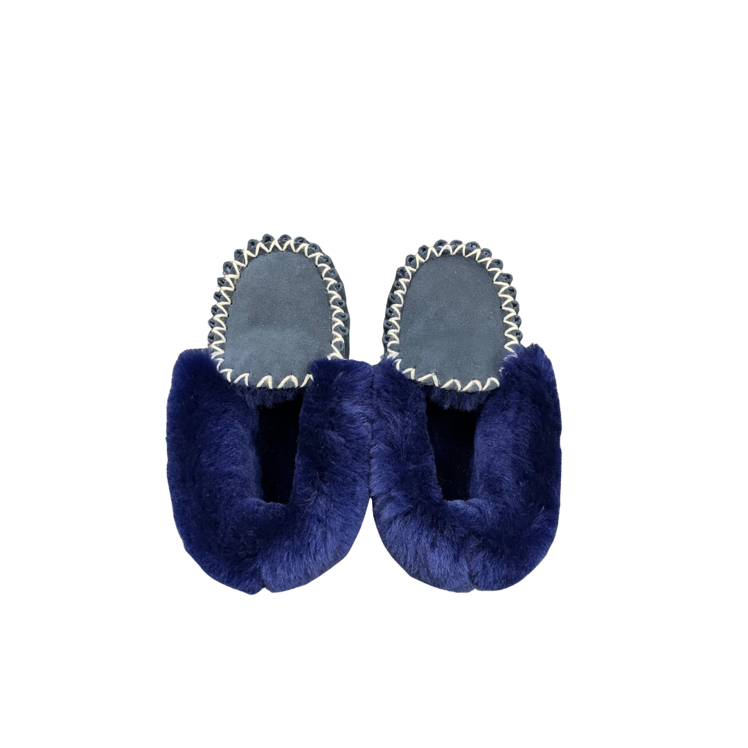 CLEARANCE TRADITIONAL MOCCASINS NAVY BLUE - AU KIDS 12 (approx. 5 year old)
