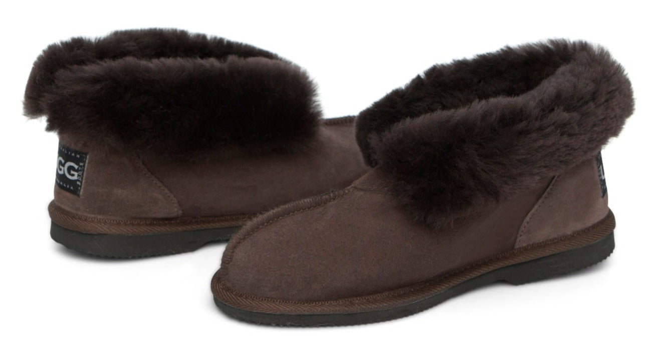men's Australian Made Ugg Slippers in chocolate