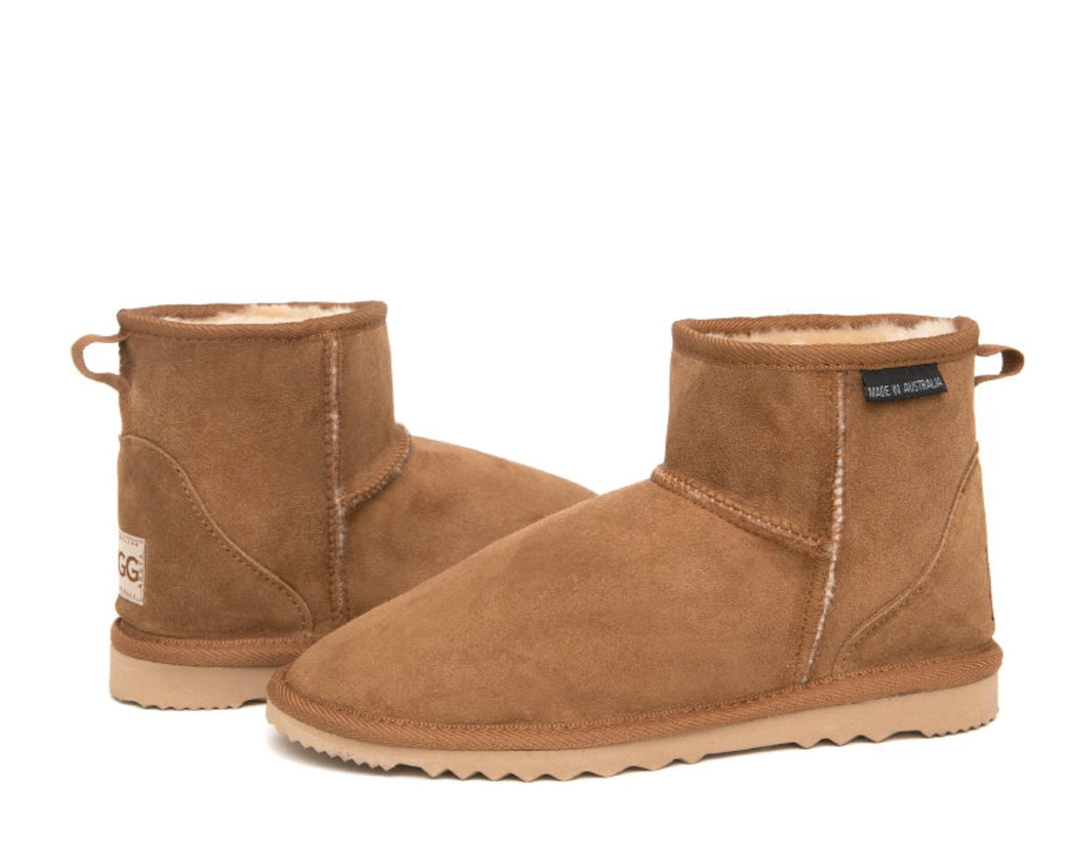 Women's Australian Made Mini Ugg Boots in chestnut
