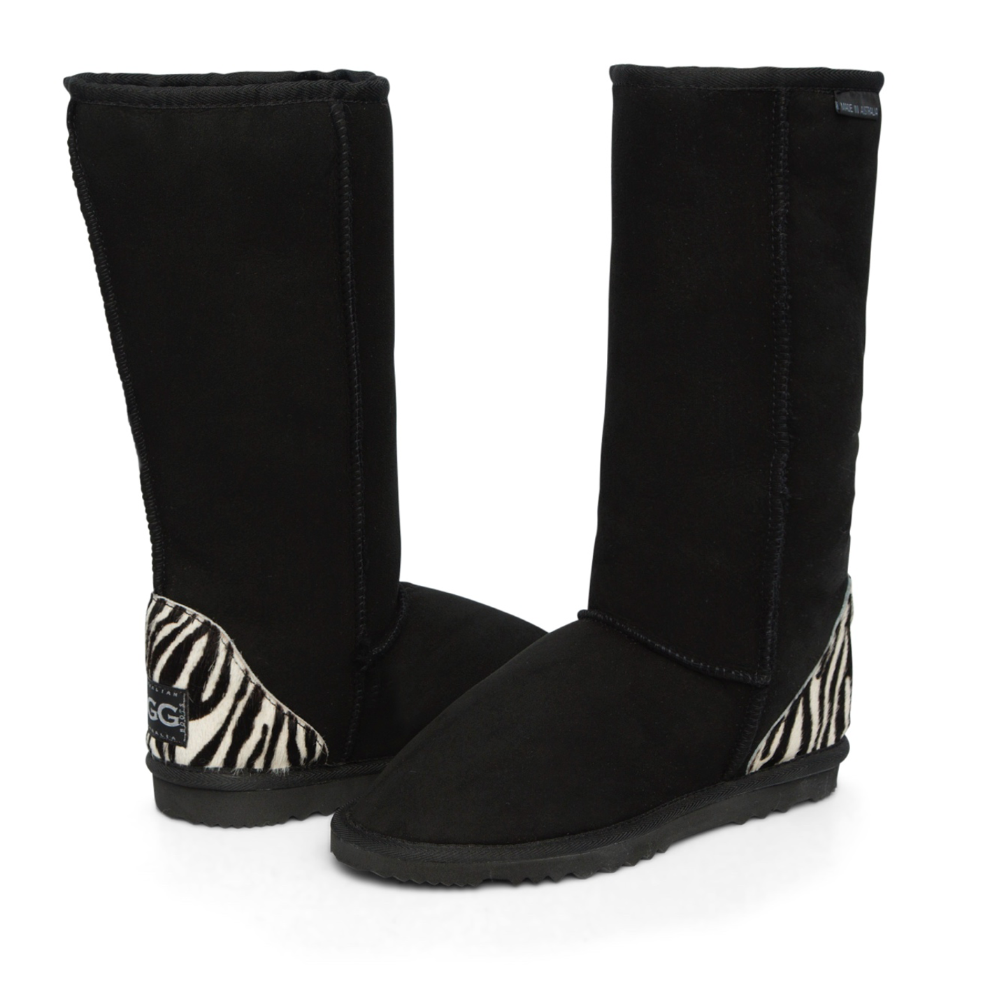 WOMEN'S SAFARI ZEBRA TALL BOOTS