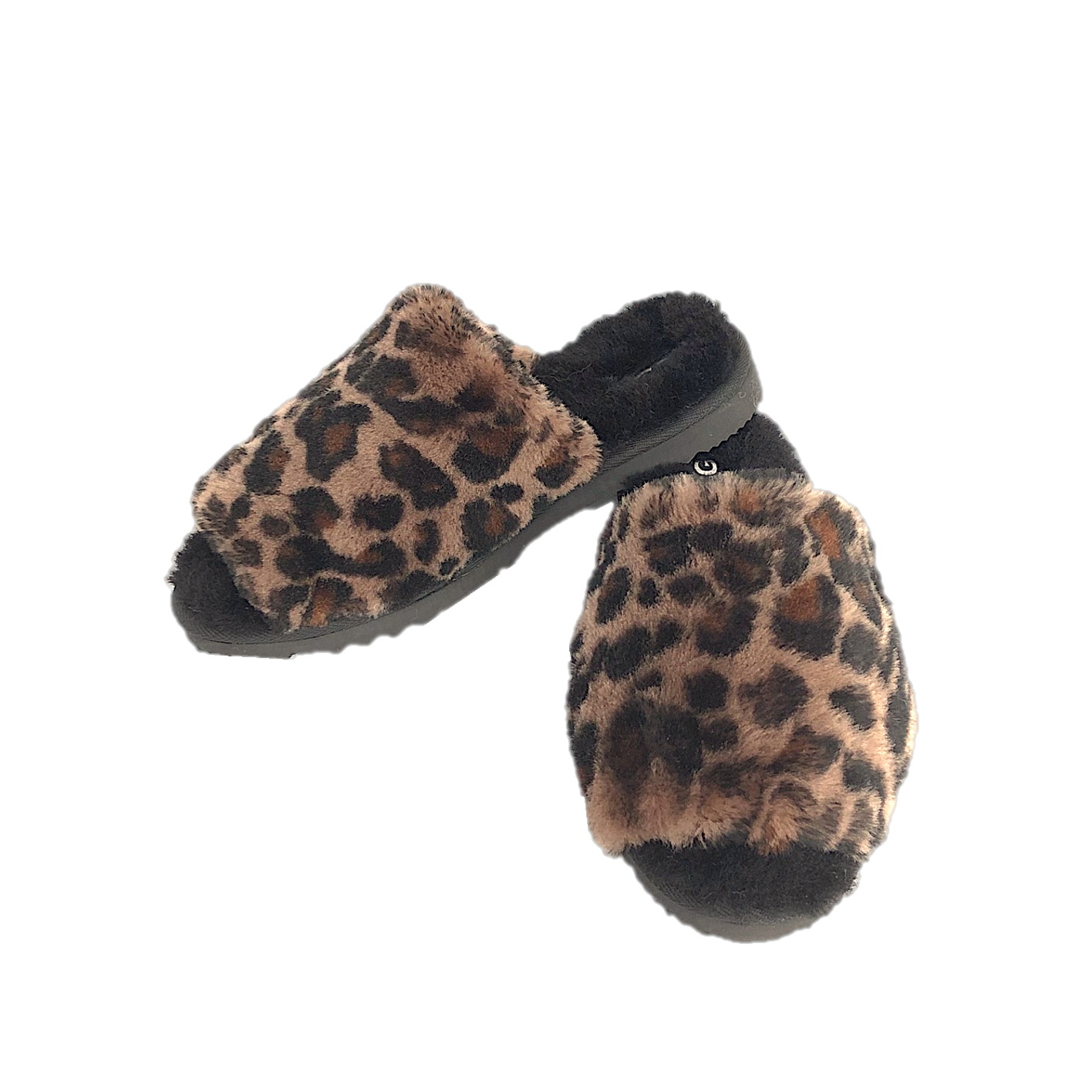 CLEARANCE WOMEN'S SLIDES BLACK LEOPARD - AU WOMEN'S 9