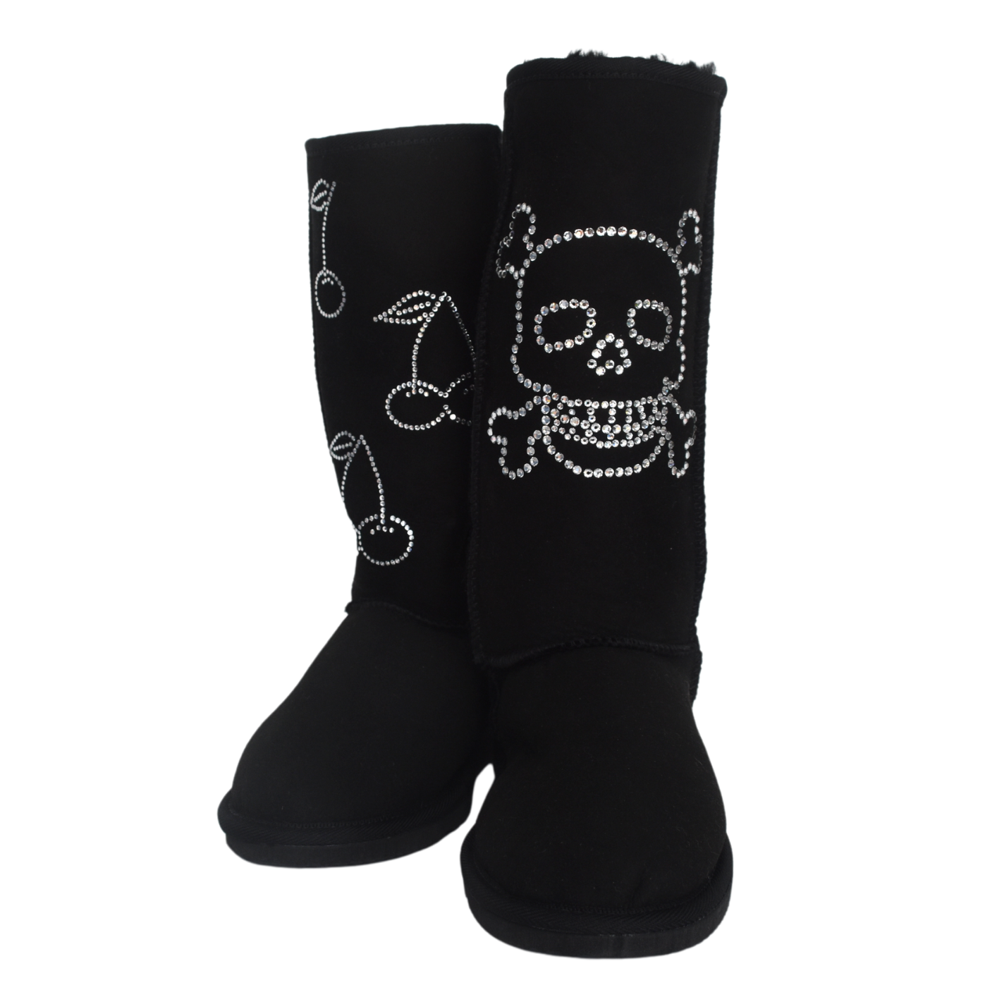 CLEARANCE CLASSIC TALL BOOTS (with Swarovski skull/cherry design) - AU WOMEN'S 7 | MEN'S 6