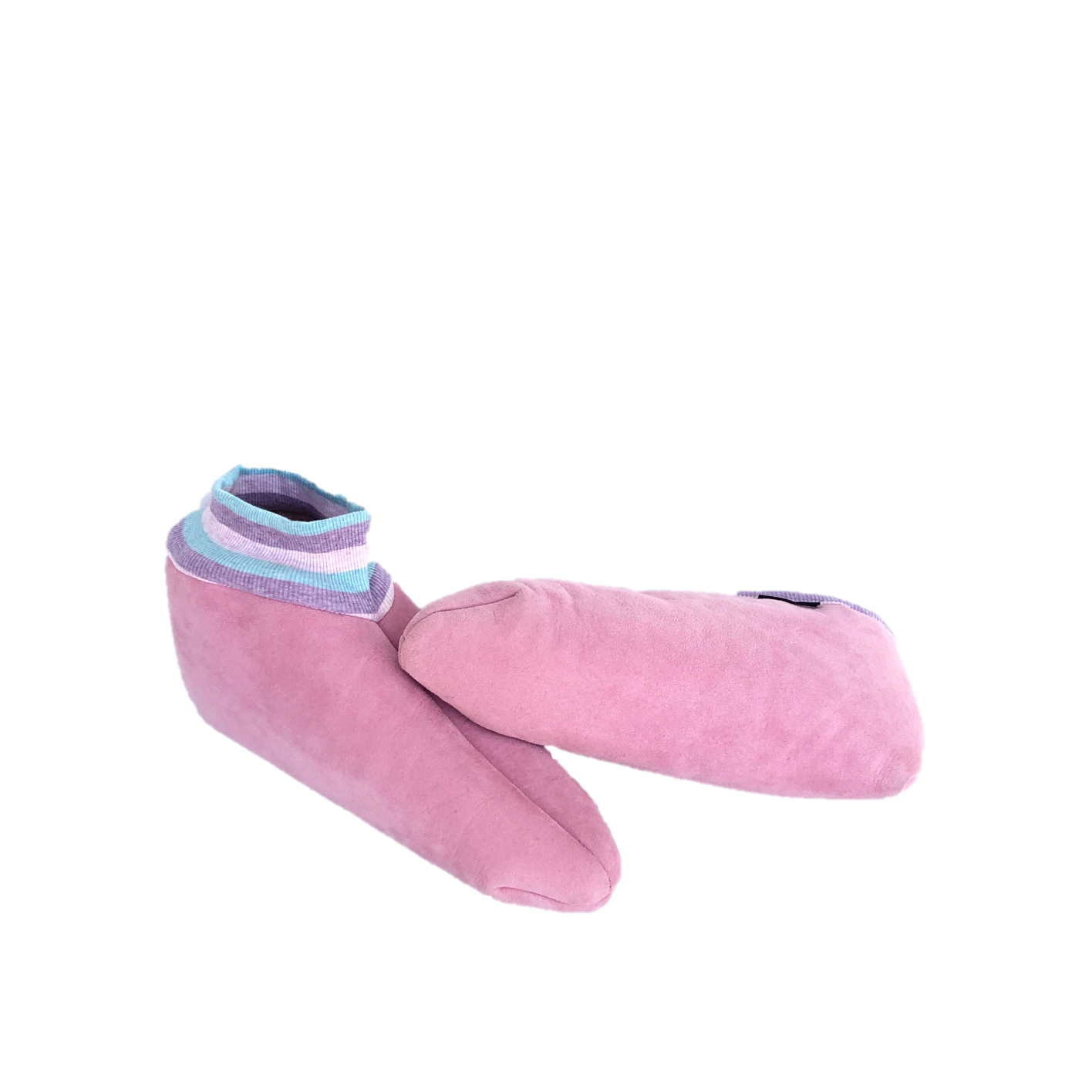 Pink slipper/sock style booties