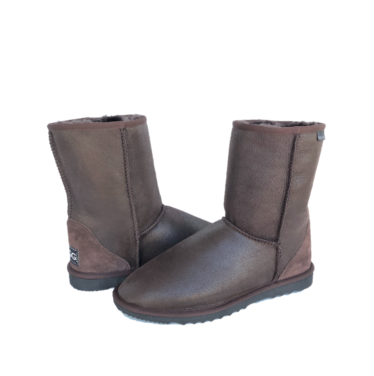Men's Aviator Boots in distressed leather - chocolate colour