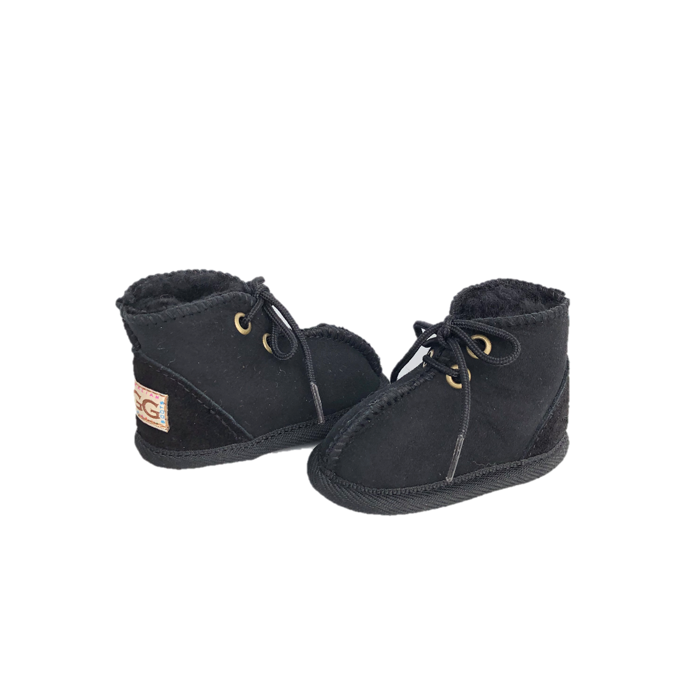 CLEARANCE BABY BOOTIES BLACK -  SMALL  (0-6 months)