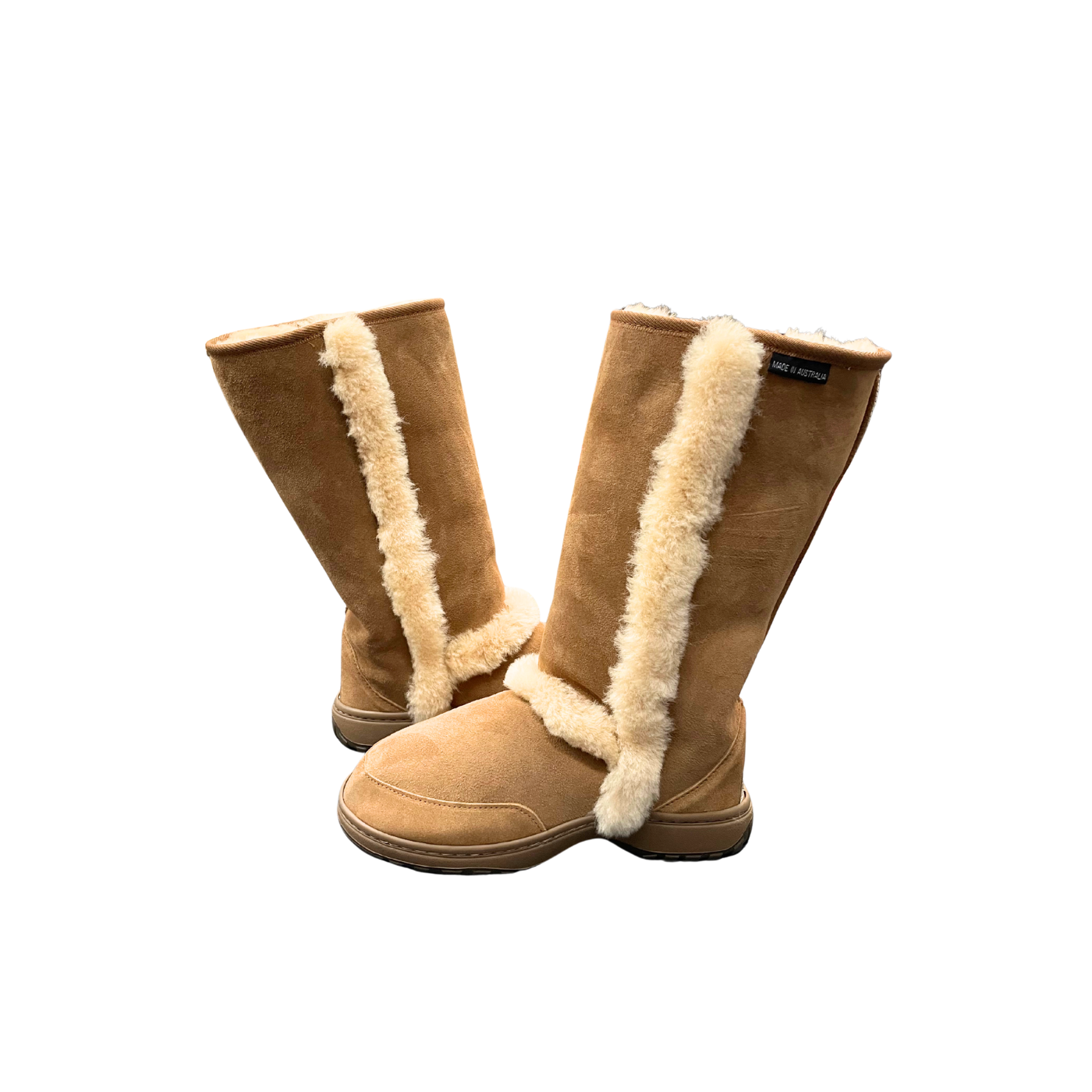 CLEARANCE OUTDOOR MOONLIGHT TALL BOOTS CHESTNUT WITH TRIM - AU WOMEN'S 11 | MEN'S AU10