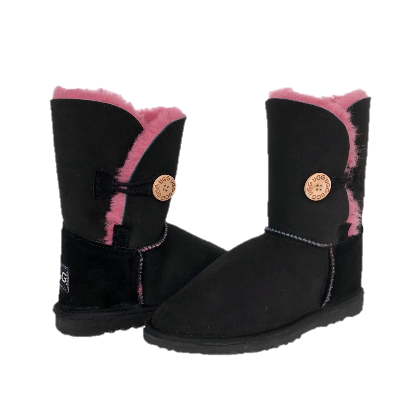Black Cherry Bella Button Boots short boots with circle button