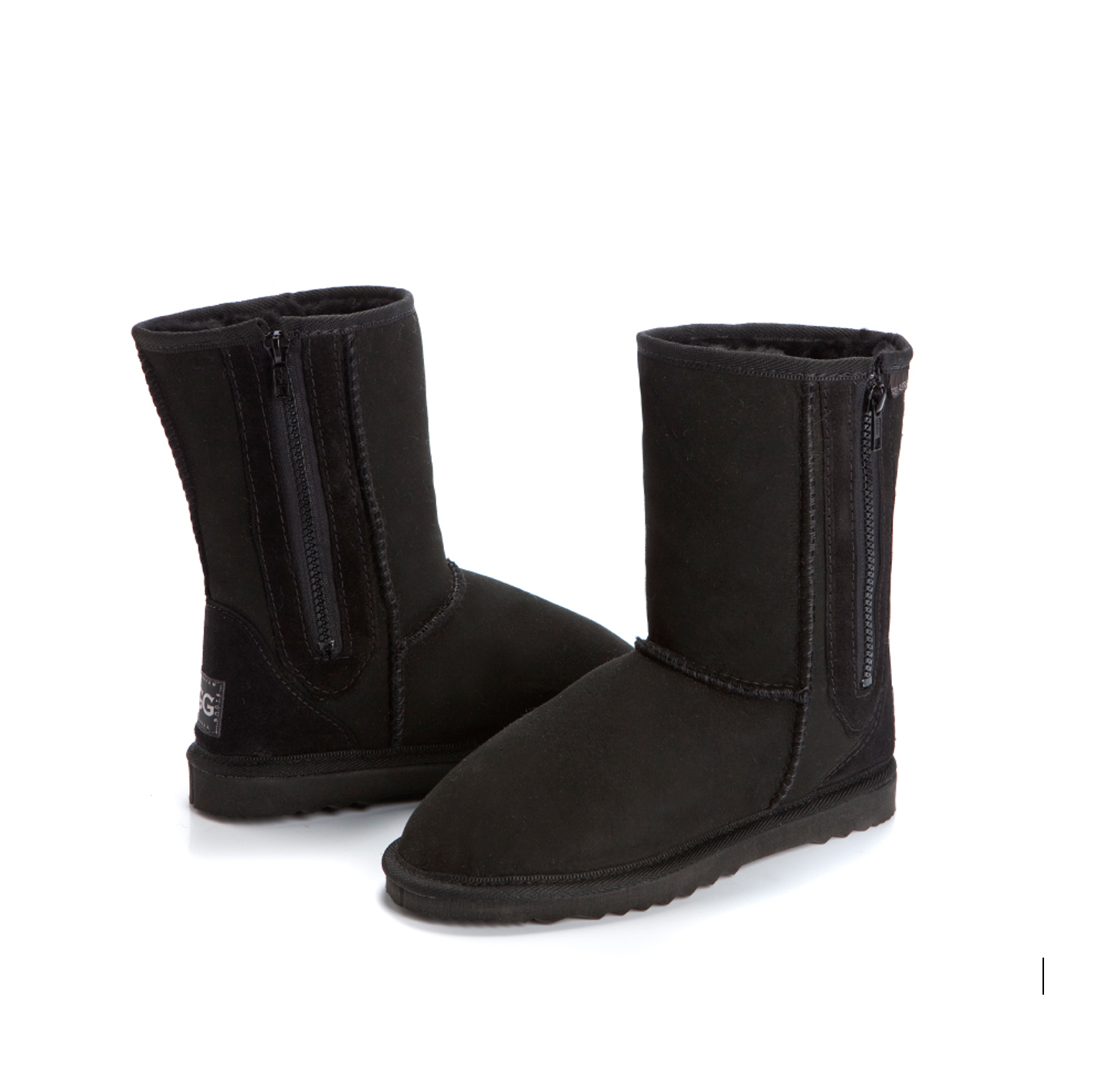Kid's Breezer Ugg Boots, with a zip in Black