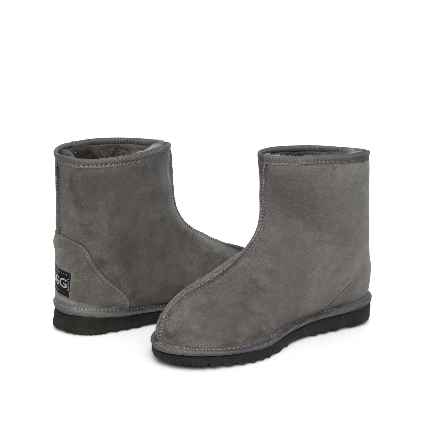 Men's Ankle Boots, seam in middle of front in grey