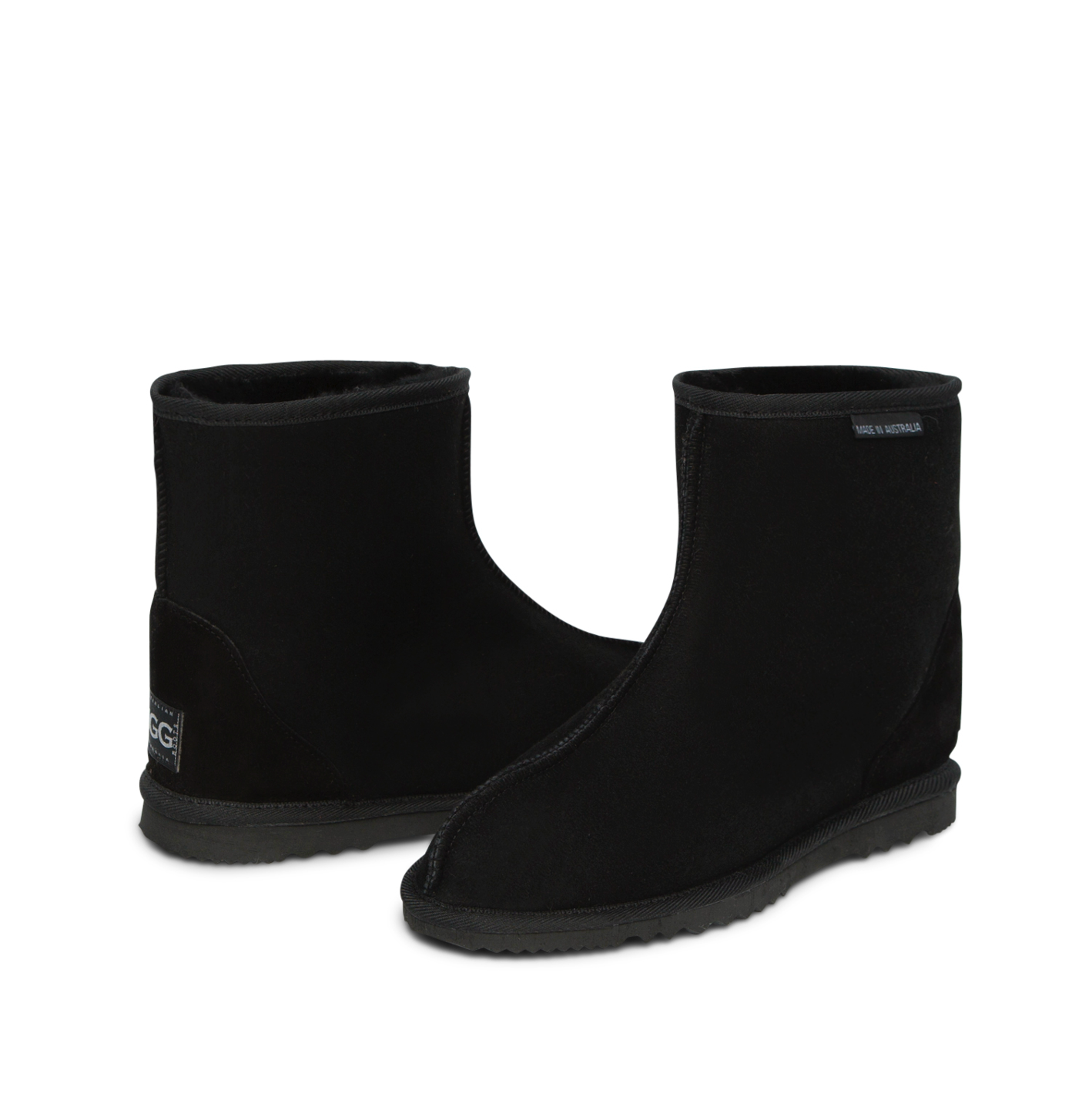 Men's Ankle Boots, seam in middle of front in black