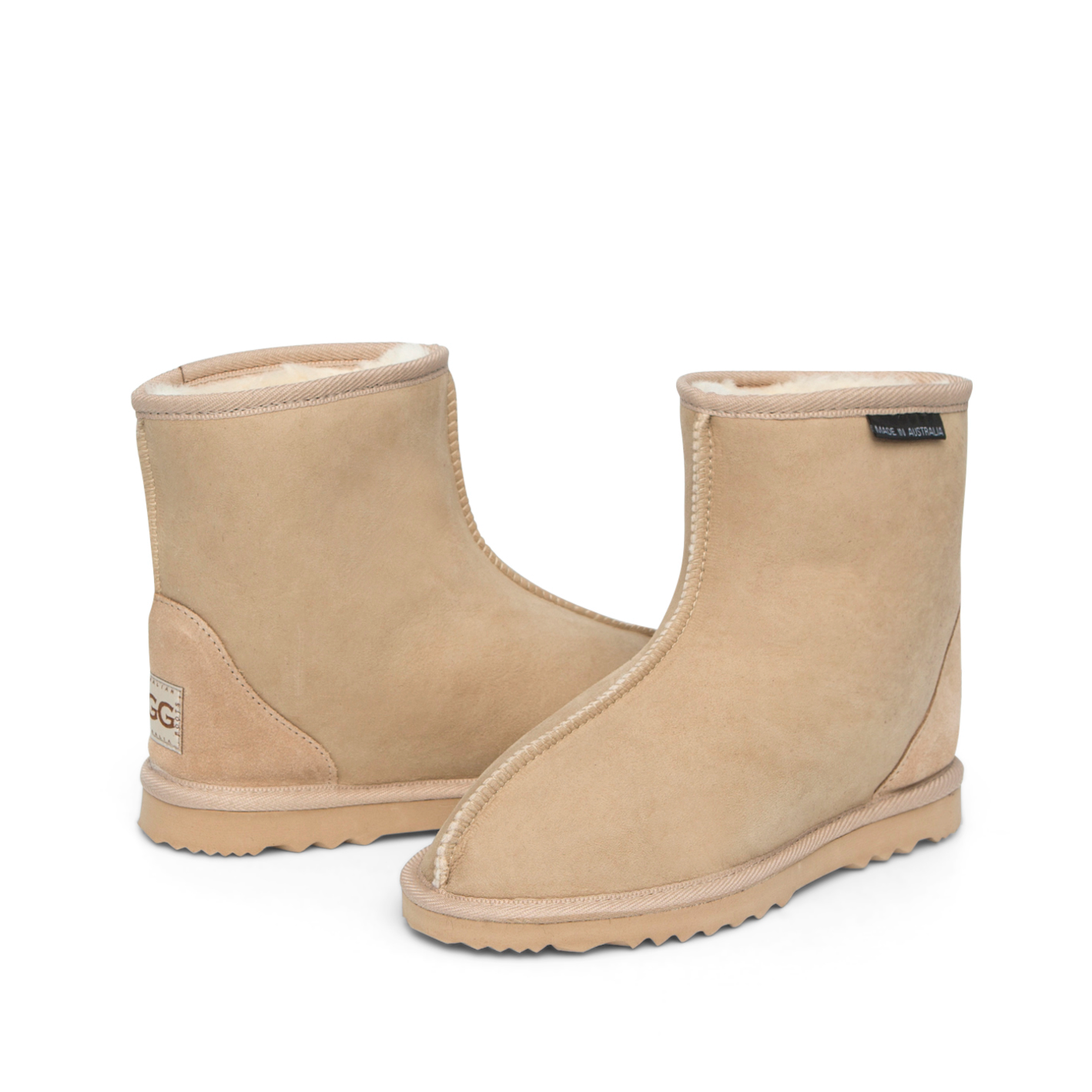 Men's Ankle Boots, seam in middle of front in sand colour