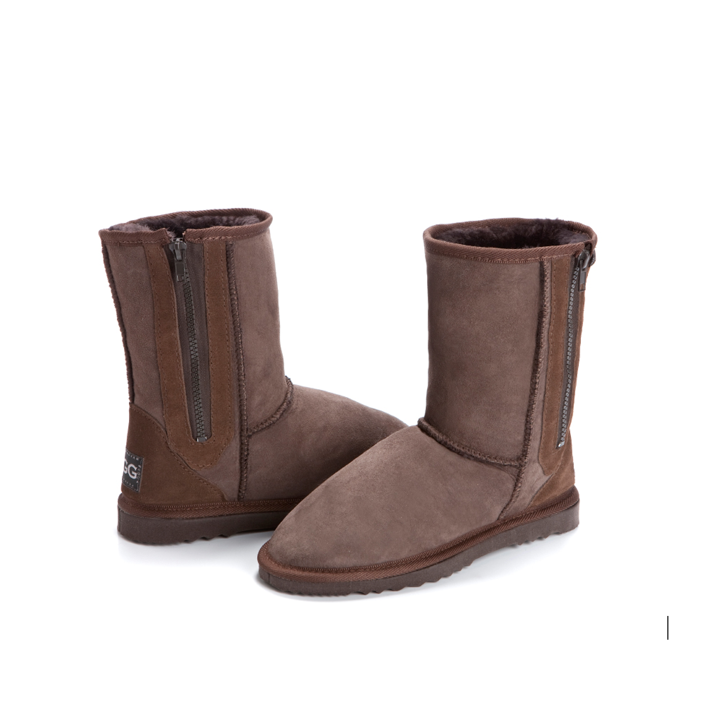 Kid's Breezer Ugg Boots, with a zip in Chocolate