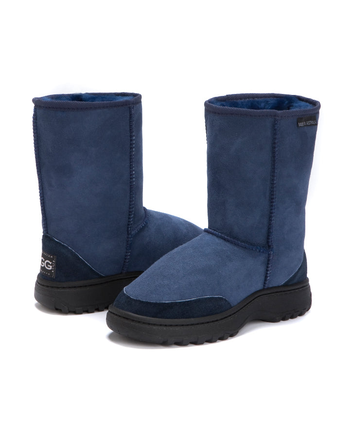 Navy Blue Outdoor Uggs with durable sole and toe reinforcing